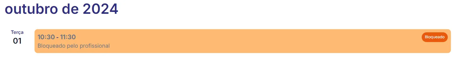 Bloqueio de agenda