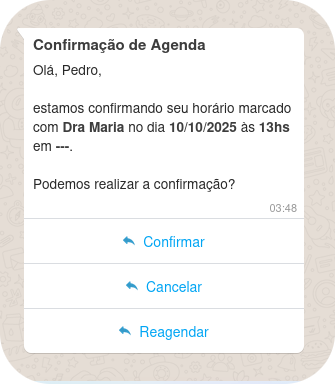 Modelo de Mensagem de Confirmação