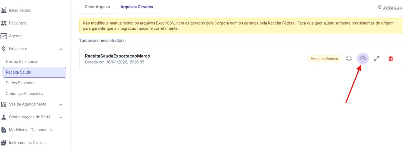 Passo 15 - Importação do retorno