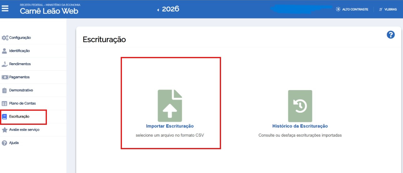 Passo 7 - Área de escrituração